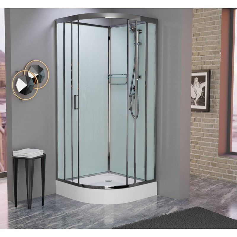 Душевая кабина Frank F410 М Brilliant 110x110 б/к  Без крыши низкий поддон матовое стекло, 20083