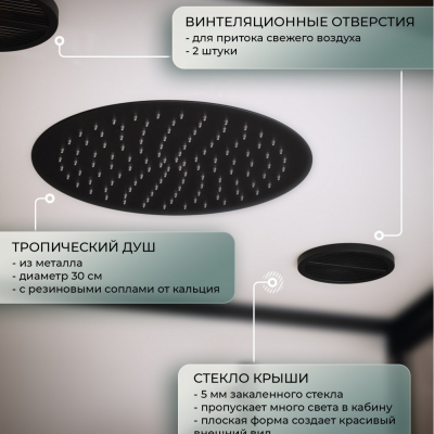Душевая кабина Frank F418L М Black левосторонняя матовое стекло 	100х80 см, 20050