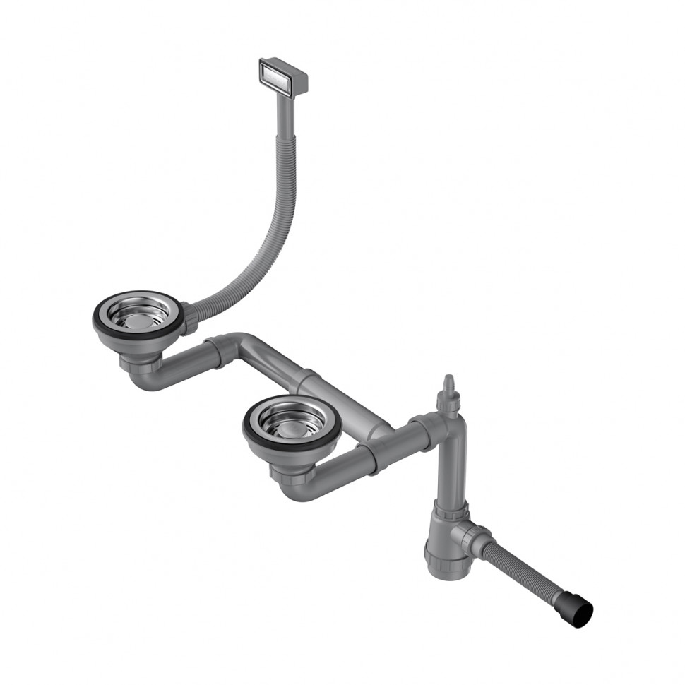 Арматура для полуторачашевых моек с прямоугольным переливом Omoikiri WK-1.5-IN, 4956485