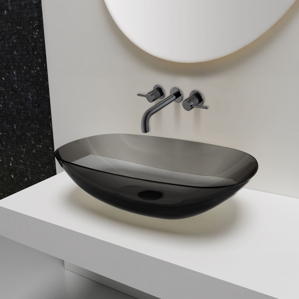 Смеситель для раковины Groove VBFW-4G1GM встраиваемый, однорычажный, вороненая сталь