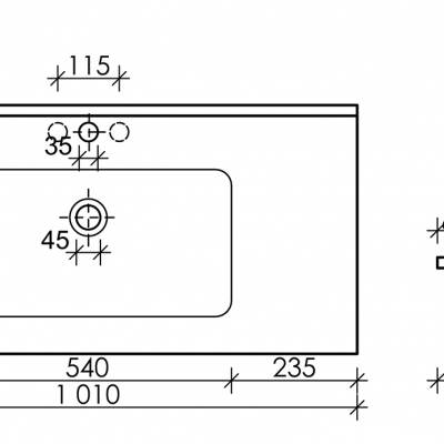 Накладная раковина CERAMICANOVA Element 1010x465x180 мм CN7003