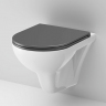 Унитаз подвесной AM.PM Gem C901700SCmb безободковый, белый, с черным сиденьем