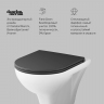Унитаз подвесной AM.PM Gem C901700SCmb безободковый, белый, с черным сиденьем