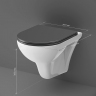 Унитаз подвесной AM.PM Gem C901700SCmb безободковый, белый, с черным сиденьем