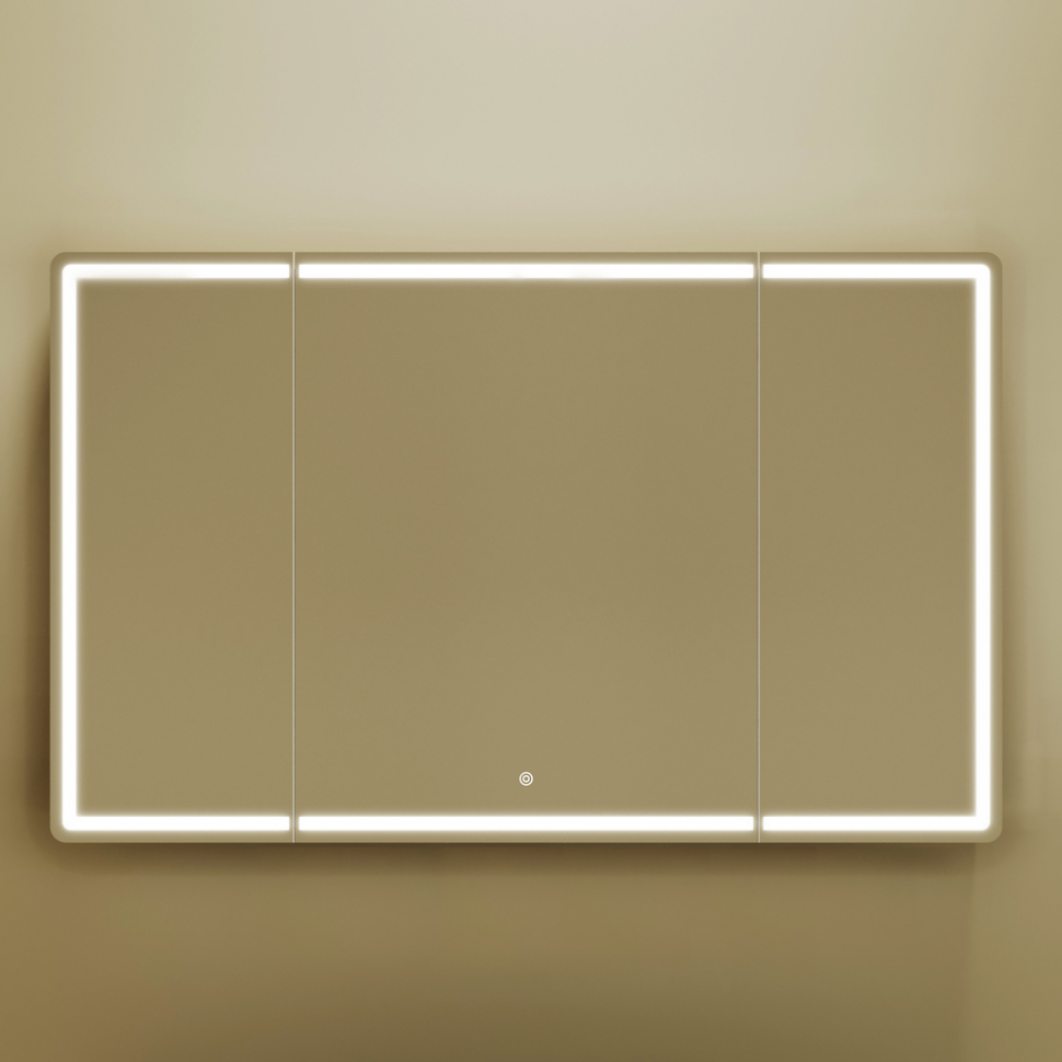 Зеркальный шкаф SANCOS Mirror 1190x150х740 мм, с LED подсветкой, MI120ECH