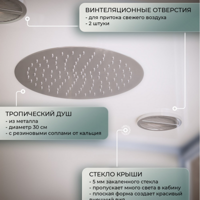 Душевая кабина Frank F418L М Brilliant 100x80 матовое стекло, 20086