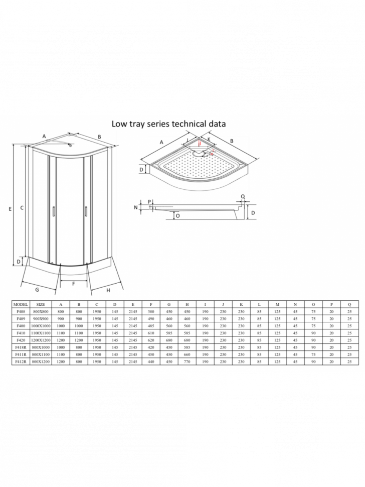 Душевая кабина Frank F418L М Brilliant 100x80 матовое стекло, 20086