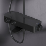 Душевая система AM.PM Inspire 2.0 F0750A522 стойка с тропическим душем, термостатом, смесителем, изливом, черная матовая