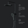 Душевая система AM.PM Inspire 2.0 F0750A522 стойка с тропическим душем, термостатом, смесителем, изливом, черная матовая