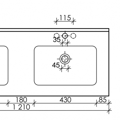Накладная раковина CERAMICANOVA Element 1210x465x180 мм CN7004