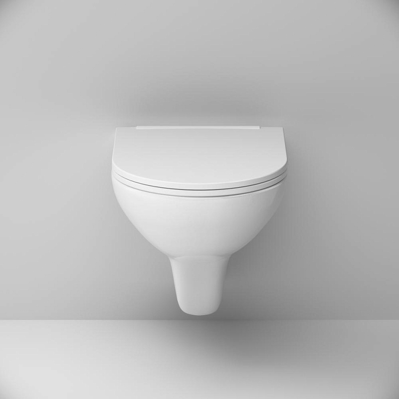 Унитаз подвесной AM.PM Gem C901700SC безободковый с сиденьем микролифт, белый