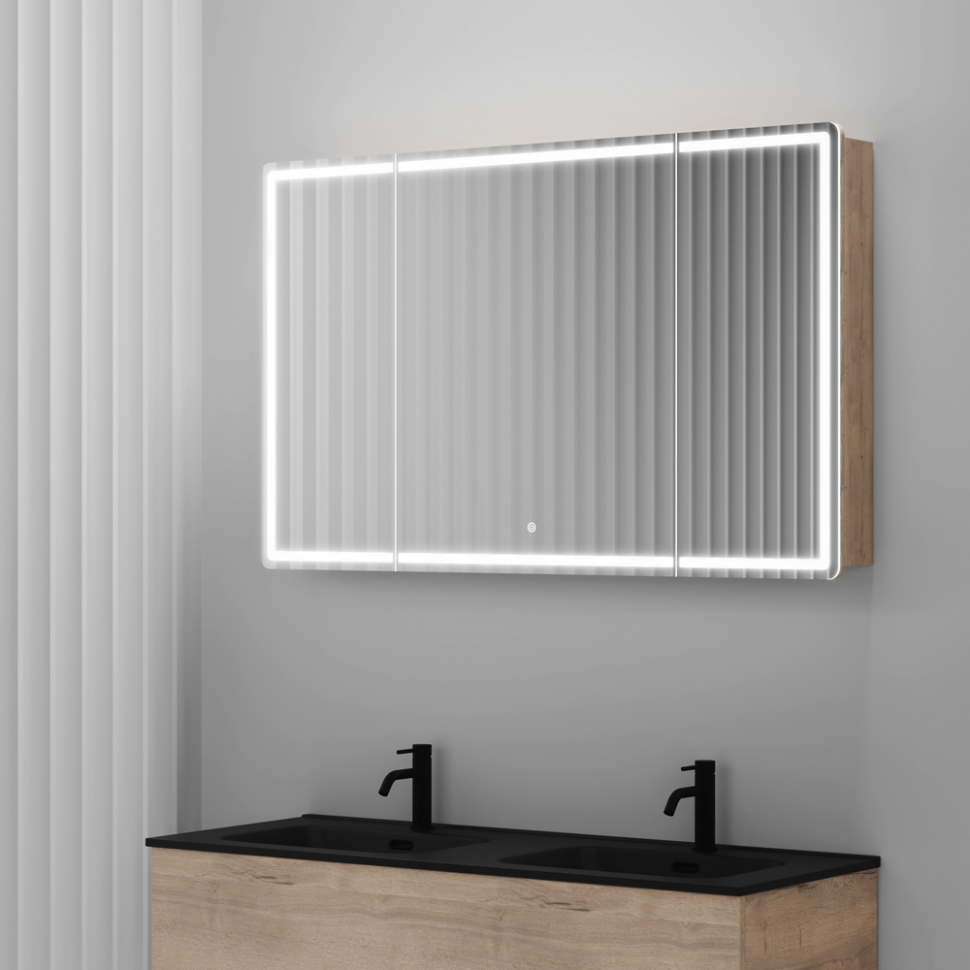 Зеркальный шкаф SANCOS Mirror 1190x150х740 мм, с LED подсветкой, MI120EG