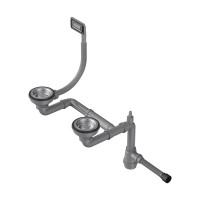 Арматура для полуторачашевых моек с универсальным прямоугольным переливом Omoikiri WK-1.5-UN-IN, 4956778