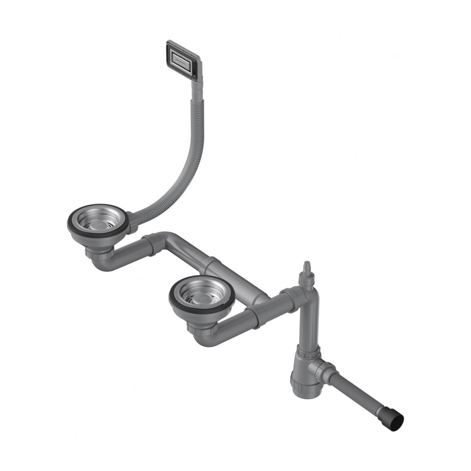 Арматура для полуторачашевых моек с универсальным прямоугольным переливом Omoikiri WK-1.5-UN-IN, 4956778