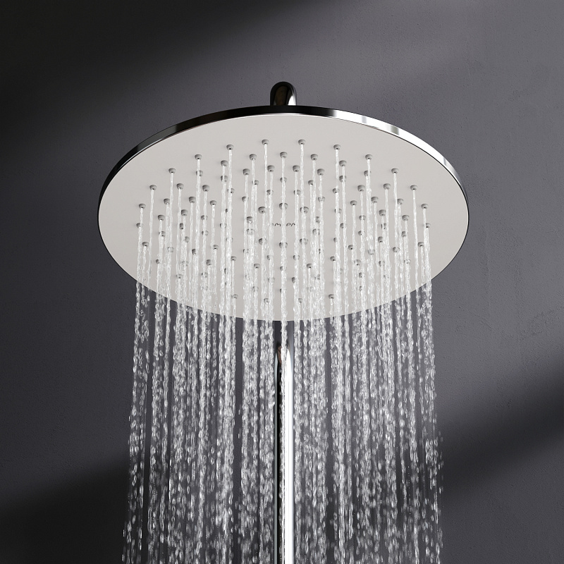 Душевая система AM.PM Inspire 2.0 F0750A500 стойка с тропическим душем, термостатом, смесителем, изливом, хром