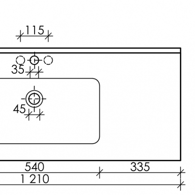 Накладная раковина CERAMICANOVA Element 1210x465x180 мм CN7006