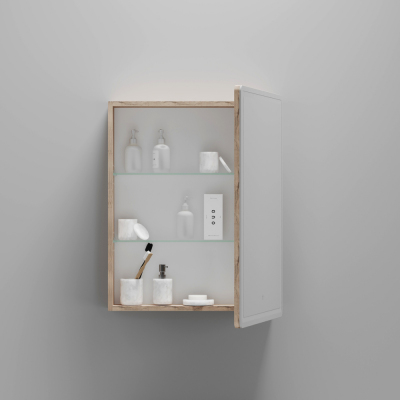 Зеркальный шкаф SANCOS Mirror 590x150х740 мм, с LED подсветкой, MI60EG