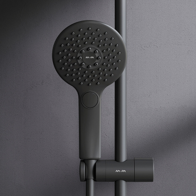 Душевая система AM.PM Inspire 2.0 F0750A422 стойка с тропическим душем, термостатом, смесителем, черная матовая