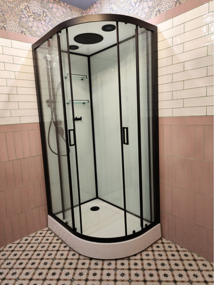 Душевая кабина Frank F411L Black 110х80 см левосторонняя, 114114