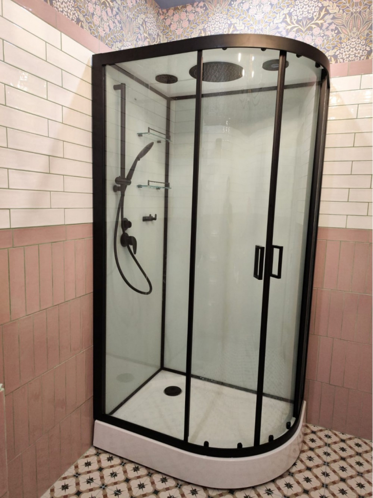 Душевая кабина Frank F411L Black 110х80 см левосторонняя, 114114