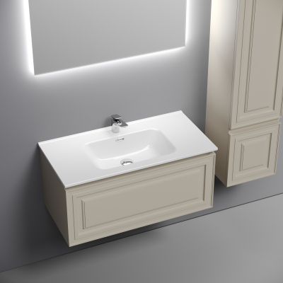 Тумба подвесная SANCOS Very 890х445х406, c одним ящиком оснащенным доводчиками, Beige Soft ,VR90CE