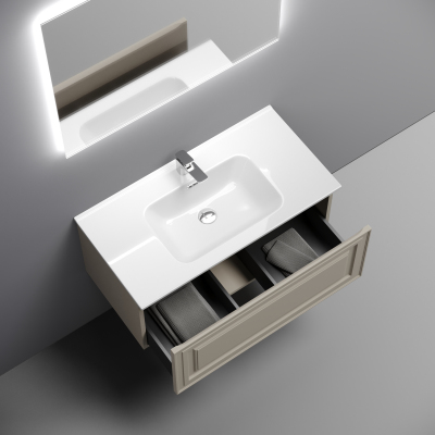 Тумба подвесная SANCOS Very 890х445х406, c одним ящиком оснащенным доводчиками, Beige Soft ,VR90CE