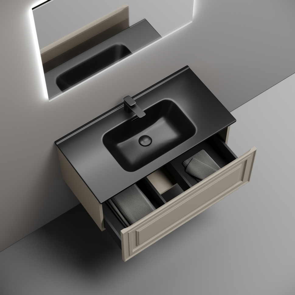 Тумба подвесная SANCOS Very 890х445х406, c одним ящиком оснащенным доводчиками, Beige Soft ,VR90CE