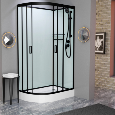 Душевая кабина Frank F418R Black без крыши 100x80 см, 914014