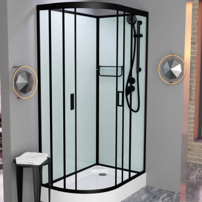 Душевая кабина Frank F418R Black без крыши 100x80 см, 914014