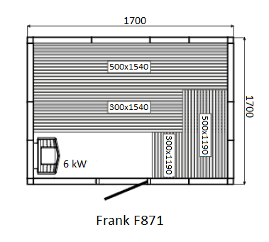 Финская сауна Frank F870 270х170x210 см кедр, 870078