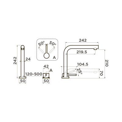 Смеситель для кухни Omoikiri Nara-C латунь/хром, 4994321