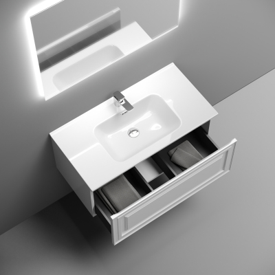 Тумба подвесная SANCOS Very 890х445х406, c одним ящиком оснащенным доводчиками, Bianco ,VR90W