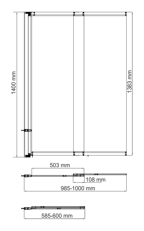 Стеклянная шторка на ванну Wasserkraft Dill 61S02-100 WasserSchutz