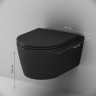 Унитаз подвесной AM.PM Func C8F1700MBSC (глубина 49 см) безободковый с сиденьем микролифт, черный матовый