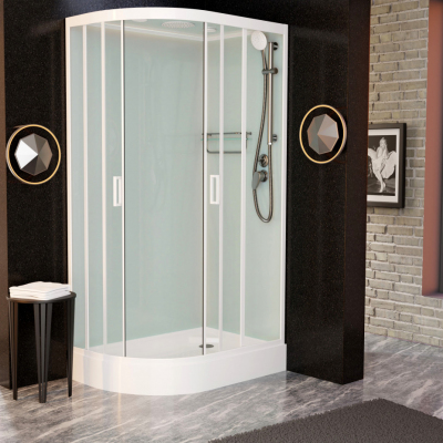 Душевая кабина Frank F418R White 100х80 см правосторонняя, 418419