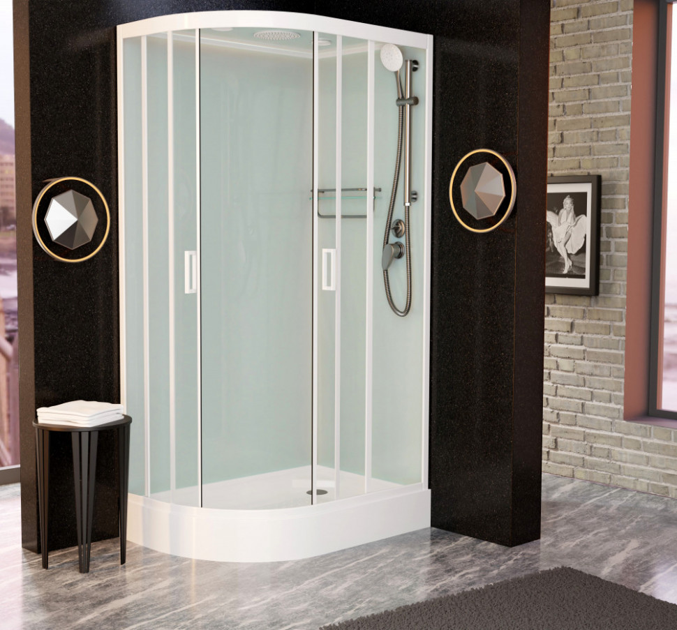 Душевая кабина Frank F418R White 100х80 см правосторонняя, 418419