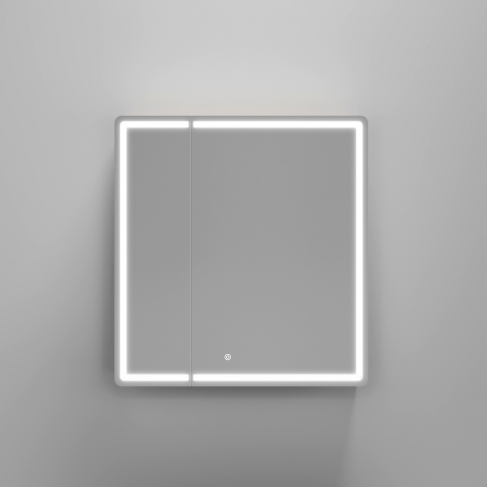 Зеркальный шкаф SANCOS для ванной комнаты SANCOS Mirror 690x150х740 мм, с LED подсветкой, цвет дуб галифакс натуральный, с розеткойарт. MI70EG