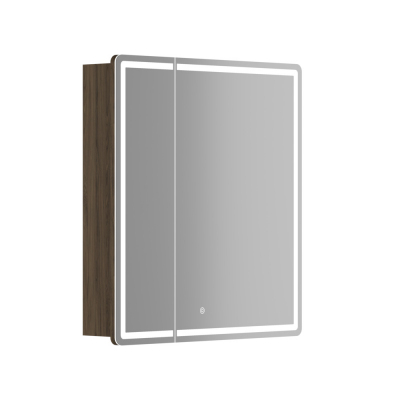 Зеркальный шкаф SANCOS для ванной комнаты SANCOS Mirror 690x150х740 мм, с LED подсветкой, цвет дуб чарльстон, с розеткой, MI70ECH