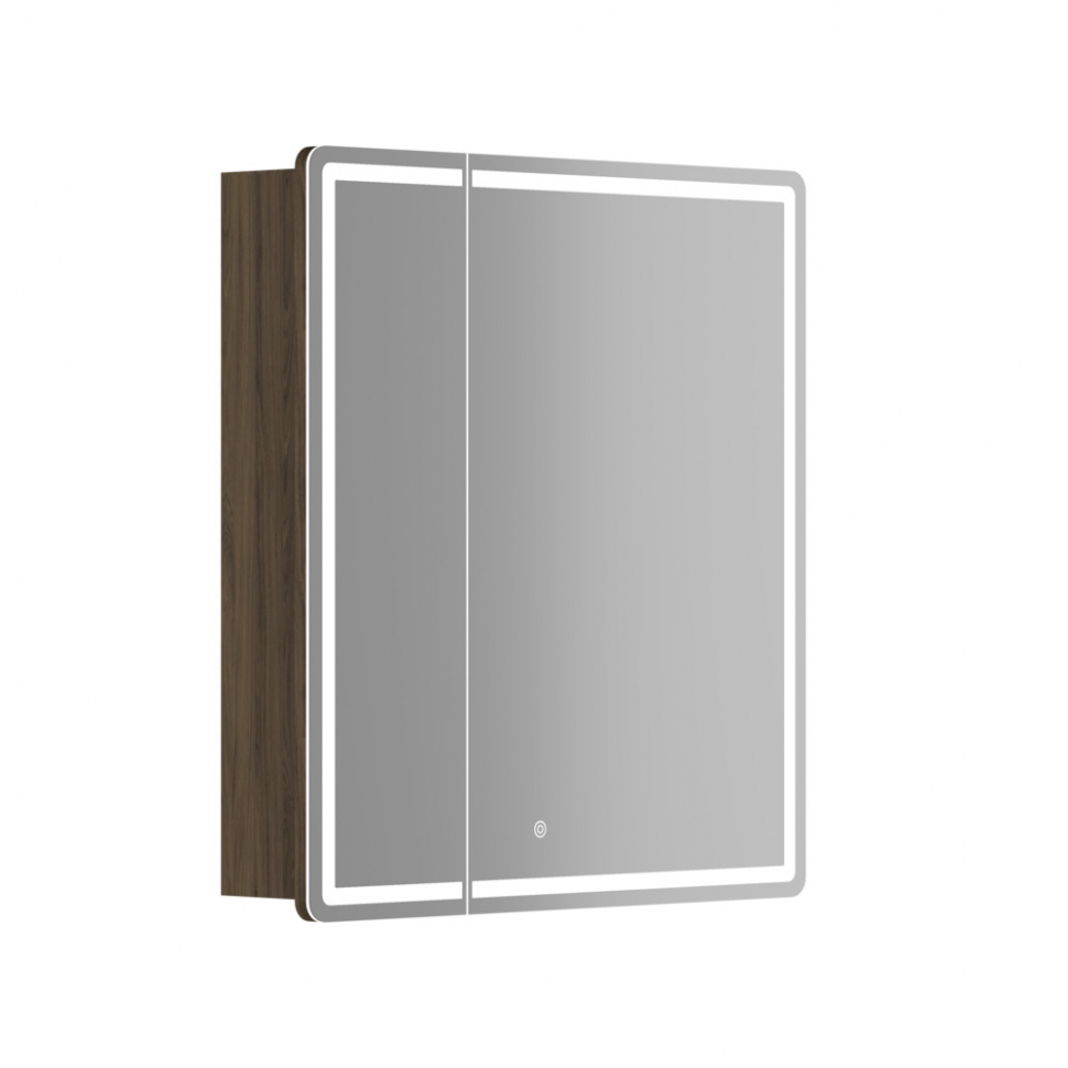 Зеркальный шкаф SANCOS для ванной комнаты SANCOS Mirror 690x150х740 мм, с LED подсветкой, цвет дуб чарльстон, с розеткой, MI70ECH