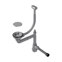 Арматура для одночашевых моек с прямоугольным переливом и декоративным элементом для корзины Omoikiri WK-1C-IN, 4956472