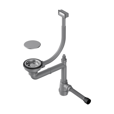 Арматура для одночашевых моек с прямоугольным переливом и декоративным элементом для корзины Omoikiri WK-1C-IN, 4956472