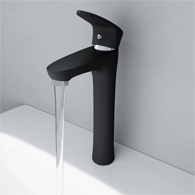 Cмеситель для раковины (умывальника) Dorff  Alpha D9022000BL высокий, черный