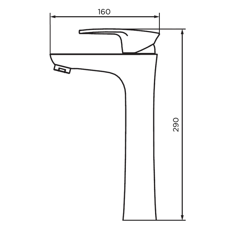 Cмеситель для раковины (умывальника) Dorff  Alpha D9022000BL высокий, черный