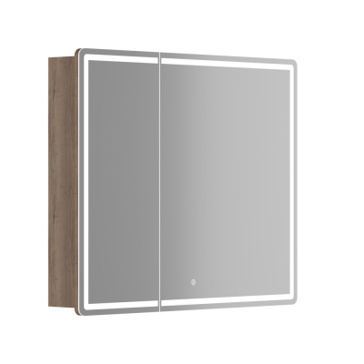 Зеркальный шкаф SANCOS для ванной комнаты SANCOS Mirror 890x150х740 мм, с LED подсветкой, цвет дуб галифакс натуральный, MI90EG