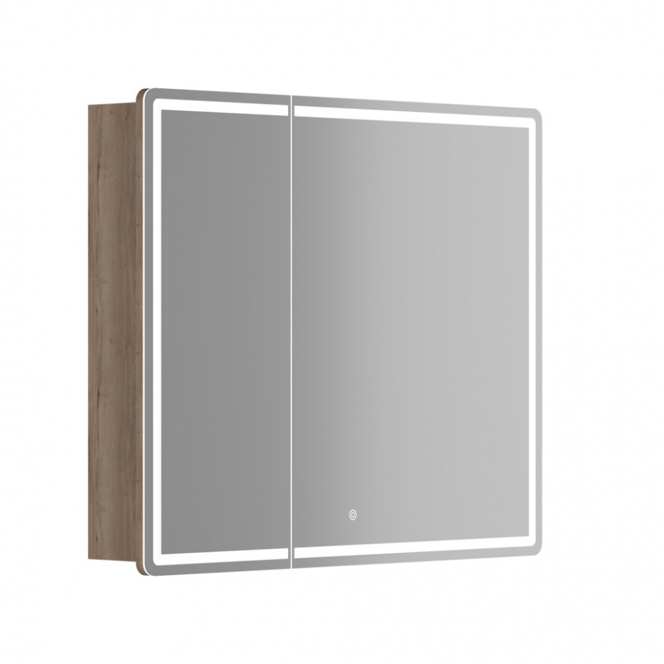 Зеркальный шкаф SANCOS для ванной комнаты SANCOS Mirror 890x150х740 мм, с LED подсветкой, цвет дуб галифакс натуральный, MI90EG