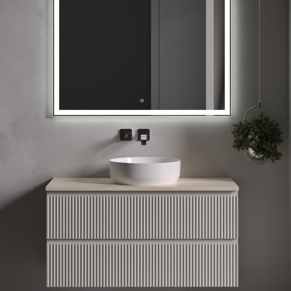 Столешница для ванной комнаты SANCOS 1000х460 без отверстия под смеситель, цвет kreman, артикул TT100A2, TT100A2