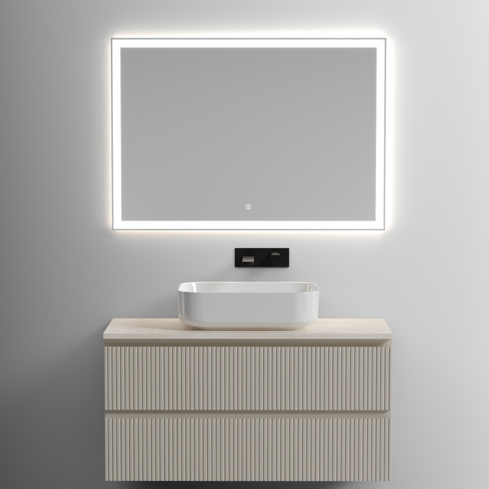 Столешница для ванной комнаты SANCOS 1000х460 без отверстия под смеситель, цвет kreman, артикул TT100A2, TT100A2