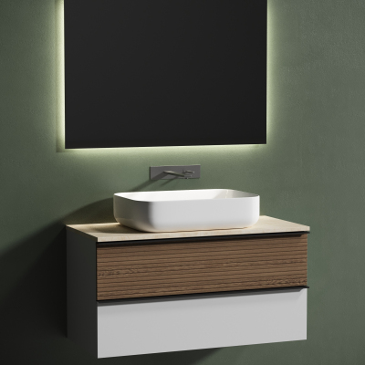 Столешница для ванной комнаты SANCOS 1000х460 без отверстия под смеситель, цвет kreman, артикул TT100A2, TT100A2