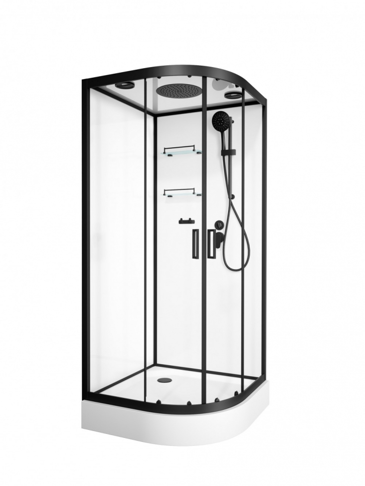 Душевая кабина Frank F400 Black 100х100 см, 400404