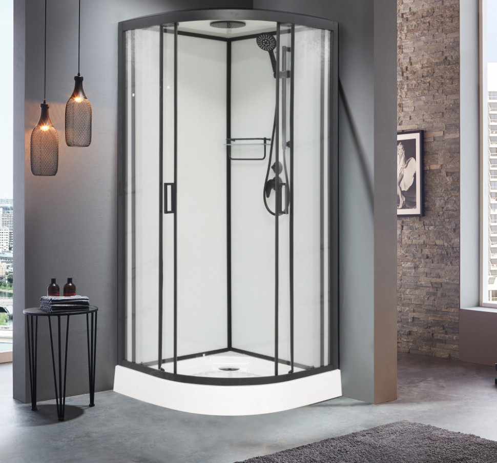 Душевая кабина Frank F400 Black 100х100 см, 400404